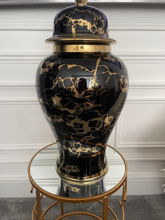Black & gold ginger jar extra large